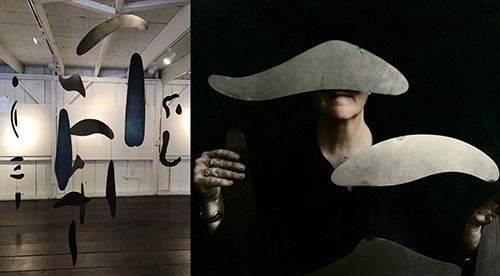 Ruth Charlotte Kneass | Chris Whitefield Exhibit   Bolinas Gallery    Bolinas, California   2018 <br>Rigging steel in home studio   Oakland, California   2018